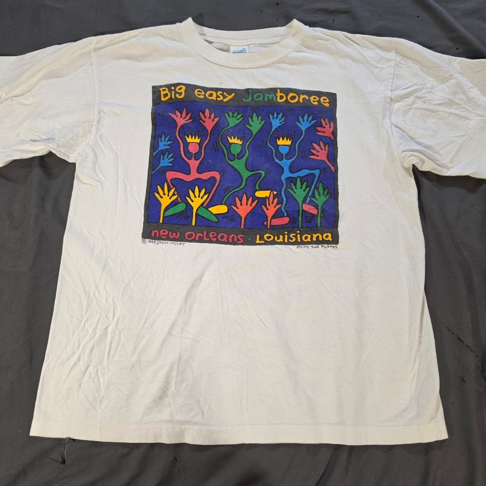 Vintage 1993 Big Easy Jamboree New Orleans Sasha Milby Shirt XL Alore White